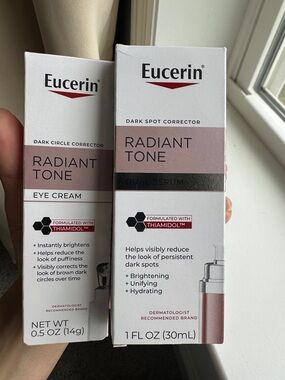 NEW Eucerin Radiant Tone Dual Serum and Eye Cream Dark Circle Corrector set